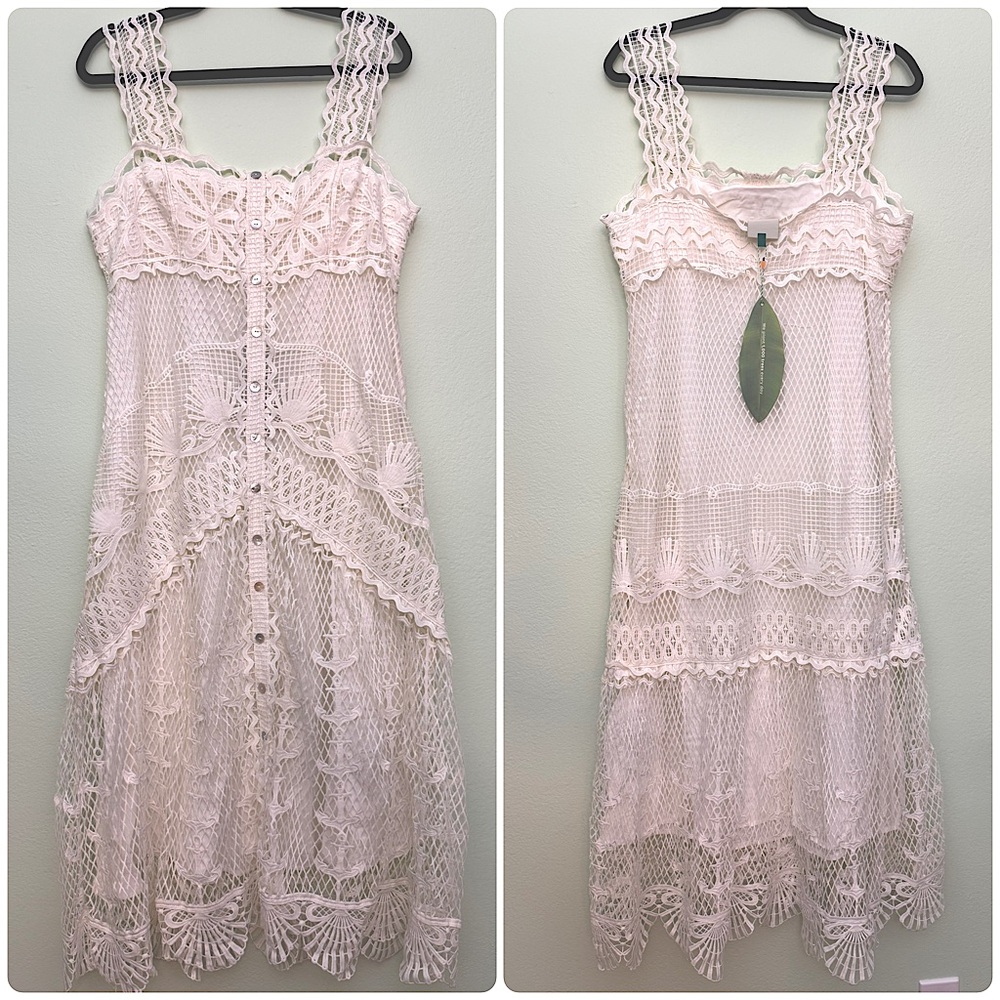 Farm Rio size L Off-White Nautical Guipure Maxi Dress - Picture 4 of 9